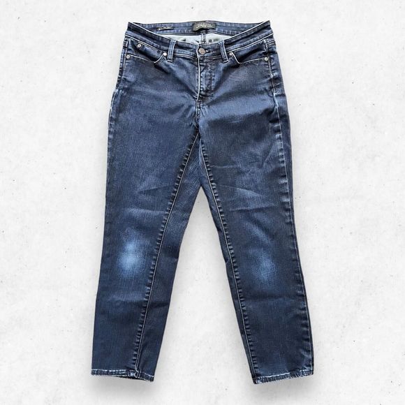 Talbots Flawless Five-Pocket Jean Women 4P Slim Ankle Curvy Dark Wash Blue Denim - Picture 1 of 11